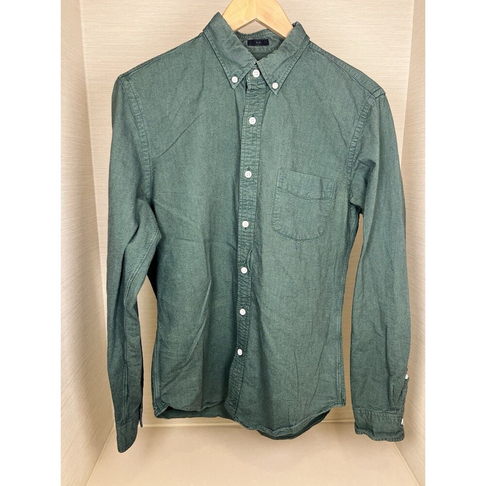 J.CREW Shirt Mens Size Medium Slim Fit All Cotton Oxford Button-Down Long Sleeve